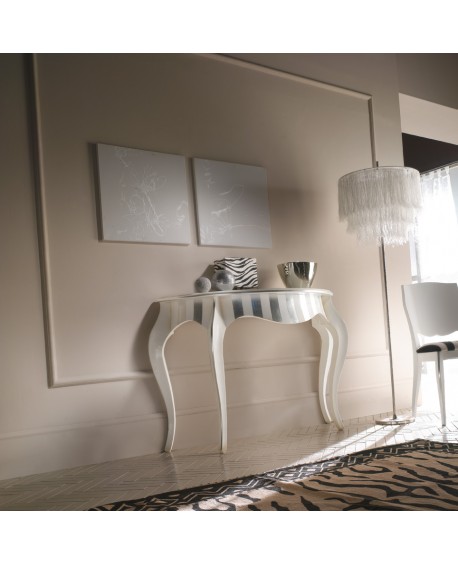 KONSOLTISCH ZWEI TON MASSIVHOLZ ROUNDED