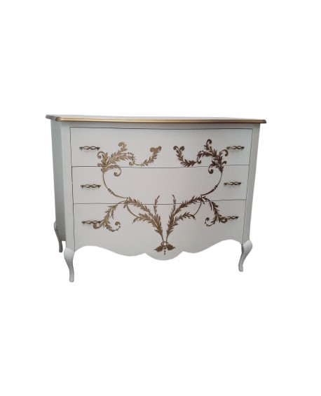 como credenza bombata decorata a mano L 140 P 56 H 97