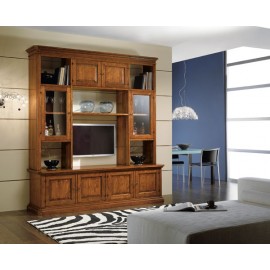 WALL TV STAND WOOD LIBRARY STAY L 210 P 60 H 240