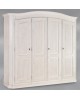 ARMADIO 4 ANTE ABETE SPAZZOLATO BIANCO LEGNO MASSELLO L 231 P 63 H 219