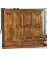ARMADIO 4 ANTE 4 CASSETTI LEGNO MASSELLO L 234 P 61 H 221