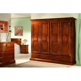 ARMADIO 4 ANTE 4 CASSETTI LEGNO MASSELLO L 235 P 60 H 217