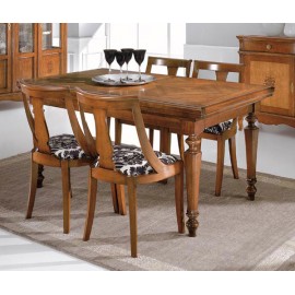 TAVOLO LEGNO MASSELLO NOCE ALLUNGABILE L 160 P 90 H 80 APERTO 250