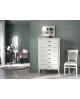 CHEST 7 DRAWERS GLOSS WEISS HOLZ L 85 P 47 H 139