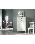 CHEST 7 DRAWERS GLOSS WEISS HOLZ L 85 P 47 H 139