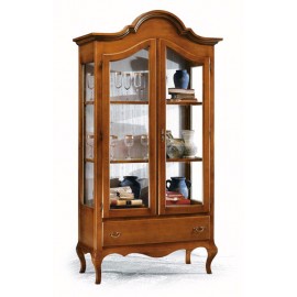 Mur verre VITRINE 2 PORTES EN BOIS SOLIDE L 104 P 45 H 196