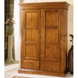 ARMADIO 2 ANTE 2 CASSETTI INTARSIATO LEGNO MASSELLO L 145 P 62 H 204
