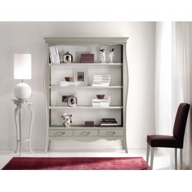 MUEBLE BIBLIOTECA BICOLORE DESMONTABLE MADERA SÓLIDA L 151 H 204 P 47