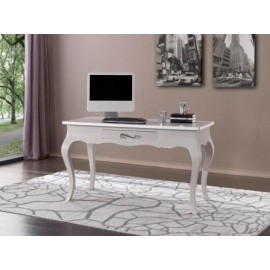 SCRIVANIA LACCATO BIANCO LEGNO MASSELLO L 140 P 65 H 80