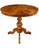 TAVOLO in legno massello ROTONDO INTARSIATO - ARTIGIANALE VENETO D 90 H 78