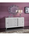 CREDENZA ANTE SCORREVOLI LACCATO BIANCO LEGNO MASSELLO L 160 P 40 H 88