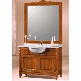 BOIS CABINET SALLE DE BAIN ART PAUVRES CLASSIC AVEC MIROIR