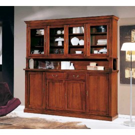 CRISTALLIERA IN LEGNO MASSELLO COLORE NOCE