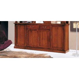 CRISTALLIERA IN LEGNO MASSELLO COLORE NOCE