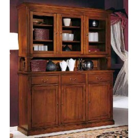 CRISTALLIERA IN LEGNO MASSELLO COLORE NOCE