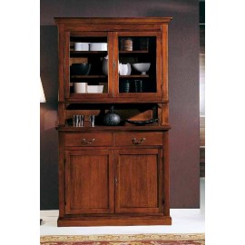 CRISTALLIERA IN LEGNO MASSELLO COLORE NOCE