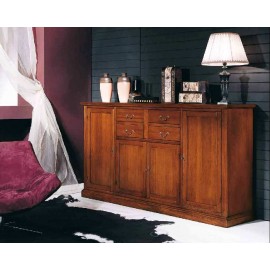 CRISTALLIERA IN LEGNO MASSELLO COLORE NOCE