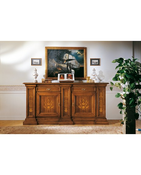 PLACARD STYLE BASSANO INCRUSTE bois massif L 240 P 55 H 116