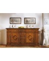 CREDENZA STILE BASSANO INTARSIATA LEGNO MASSELLO L 210 P 52 H 112