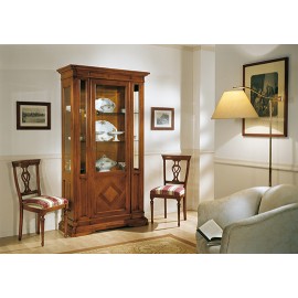 SHOWCASE Mur verre STYLE BASSANO bois massif L 118 P 48 H 213