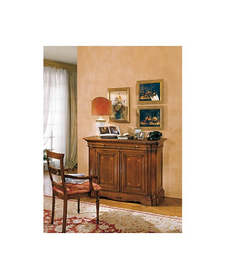 MOBILE CREDENZA STILE BASSANO INTARSIATA LEGNO MASSELLO