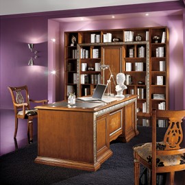 DESK Intagliata SILVER LEAF BOIS MESSELLO L 185 P 90 H 80