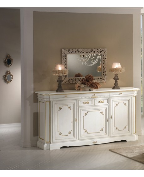 PLACARD SOLID WOOD LACCATO BIANCOE OR L 220 P 55 H 115