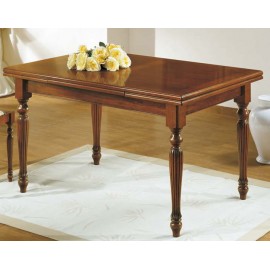 TAVOLO LEGNO RETTANGOLARE ALLUNGABILE GAMBA TORNITA L 170 (250) P 90 H 80