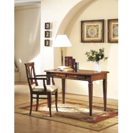 TAVOLO SCRIVANIA SCRITTOIO LEGNO MASSELLO con intarsio 120x60xh80