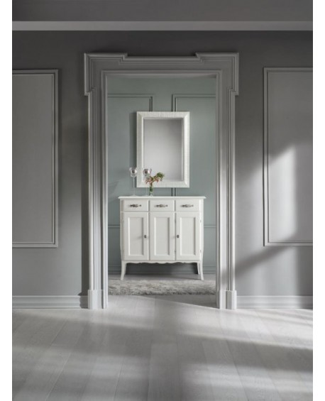 PLACARD EN BOIS BLANC BRILLANT L 105 P 42 H 101