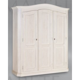 ARMADIO 3 ANTE ABETE SPAZZOLATO BIANCO LEGNO MASSELLO L 181 P 63 H 219