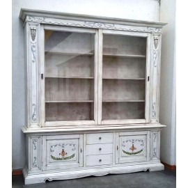 LIBRERIA IN LEGNO MASSELLO DIPINTA A MANO - DECORATA