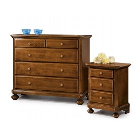 COMO + 2 COMODINI IN LEGNO COLORE NOCE OFFERTA