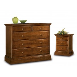 COMO + 2 COMODINI IN LEGNO COLORE NOCE OFFERTA