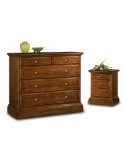 COMO + 2 COMODINI madera de nogal OFERTA DE COLOR