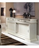 CREDENZA LACCATO BIANCO LEGNO MASSELLO L 180 P 48 H 100