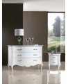 COMO + 2 COMODINI EN BOIS COLOR WHITE L 140 P 56 H 97 - L 55X41XH62
