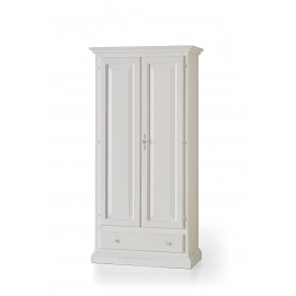 ARMADIO 2 ANTE LEGNO MASSELLO L 90 P 45 H 180 COLORE BIANCO