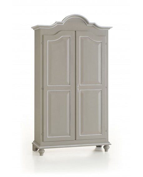 ARMADIO 2 ANTE LEGNO MASSELLO L 112 P 46 H 204 COLORE GRIGIO E BIANCO