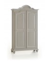 MOBILE ARMADIO 2 ANTE LEGNO MASSELLO L 112 P 46 H 204 COLORE GRIGIO E BIANCO