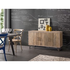 CREDENZA LEGNO DI PREGIO INVECCHIATO ONTANO BEIGE L152 P 50 H81