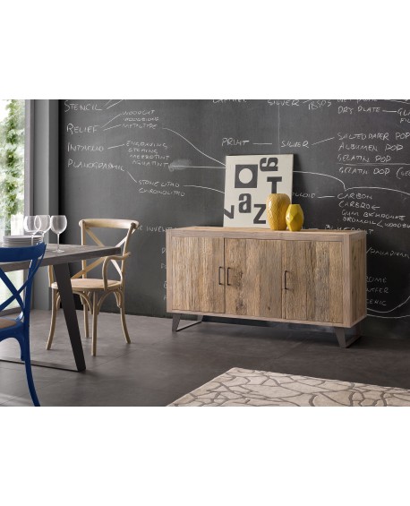 CREDENZA LEGNO DI PREGIO INVECCHIATO ONTANO BEIGE L152 P 50 H81