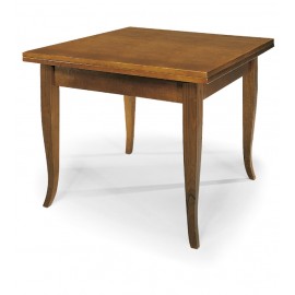 TAVOLO IN LEGNO ALLUNGABILE A LIBRO 80X80