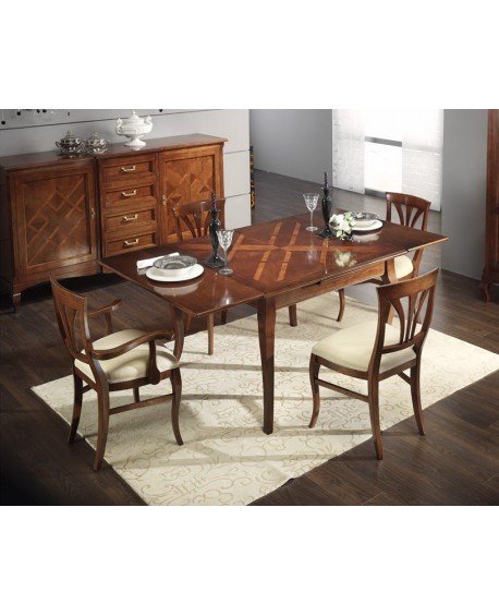 tavolo in legno massello con intersio allungabile - 170x90 + 2 all cm 40