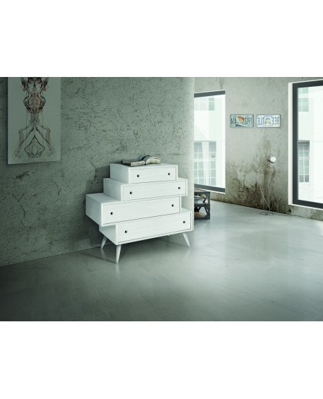 CASSETTIERA 110x45 ABETE BIANCO SPAZZOLATO