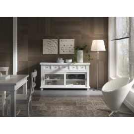 Armario despensa caja de madera de diseño del país blanco mate