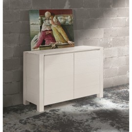 CREDENZA ABETE BIANCO SPAZZOLATO CM. 125x50