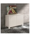 CREDENZA ABETE BIANCO SPAZZOLATO CM. 125x50