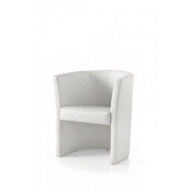 POLTRONCINA IMBOTTITA BIANCA FINTA PELLA L. 67 P. 58 H. 75