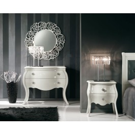 Como 2 COMODINI CONVEXO MADERA Y ESPEJO COMO FOTO